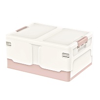 Ящик пластиковый складной белый, дно розовое, 480х360х240 мм в Уссурийске Ящик пластиковый складной белый, дно розовое, 480х360х240 мм в Уссурийске