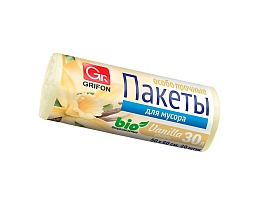 Мешки для мусора 30 л, ароматизированные, Ваниль, бежевые, в рулоне 20 шт., ПНД, 9 мкм, 560х530 мм, GRIFON Aroma, 101-020 V в Уссурийске