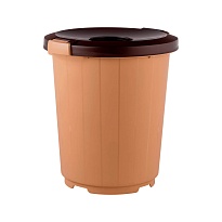Мусорный бак с крышкой - воронкой на колесах 105 л бежевый 105 бежевый в Уссурийске
