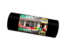 Мешки для мусора 240 л, ароматизированные, черные, в рулоне 10 шт., ПВД 45 мкм, 1300х930 мм, PREMIUM+, 24010830 в Уссурийске Мешки для мусора 240 л, ароматизированные, черные, в рулоне 10 шт., ПВД 45 мкм, 1300х930 мм, PREMIUM+, 24010830 в Уссурийске