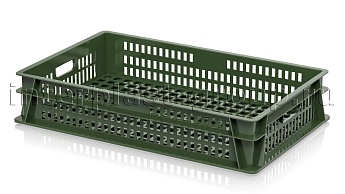 Ящик (лоток) для хлеба, овощей и фруктов перфорированный зеленый в Уссурийске
