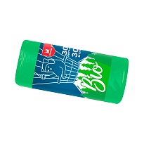 Мешки для мусора 30 л, биоразлагаемые, зеленые, в рулоне 30 шт., ПНД, 7 мкм, 560х480 мм, БИО, МБ2110 (МНБ 30-30ж) в Уссурийске