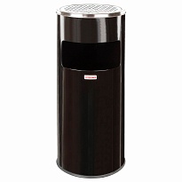 Урна с пепельницей 27 л, нержавеющая сталь, черная, LAIMA PROFESSIONAL в Уссурийске