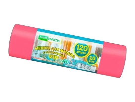 Мешки для мусора 120 л, с завязками, красные, в рулоне 10 шт., ПНД, 15 мкм, 800х750 мм, VIP, Z12010red в Уссурийске Мешки для мусора 120 л, с завязками, красные, в рулоне 10 шт., ПНД, 15 мкм, 800х750 мм, VIP, Z12010red в Уссурийске