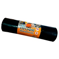 Мешки для мусора 360 л, черные, в рулоне 10 шт., ПВД 65 мкм, 1400х1100 мм, Концепция Быта Профи, 603736 в Уссурийске