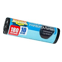 Мешки для мусора 180 л, с ушками, черные, в рулоне 10 шт., ПНД, 20 мкм, 1150х800 мм, Крепак, 4607075710498 в Уссурийске Мешки для мусора 180 л, с ушками, черные, в рулоне 10 шт., ПНД, 20 мкм, 1150х800 мм, Крепак, 4607075710498 в Уссурийске