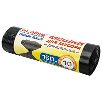 Мешки для мусора 160 л, черные, в рулоне 10 шт., ПВД, 30 мкм, 1200х900 мм, LAIMA ULTRA, 607694 в Уссурийске