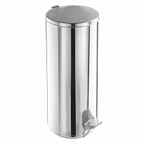 Ведро для мусора с педалью, усиленное, Титан, 30 л, кольцо под мешок, нержавеющая сталь, хром в Уссурийске