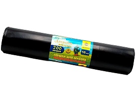 Мешки для мусора 200 л, ароматизированные, черные, в рулоне 10 шт., ПВД, 100 мкм, 1200х800 мм, Добрыня, Dob20010black в Уссурийске Мешки для мусора 200 л, ароматизированные, черные, в рулоне 10 шт., ПВД, 100 мкм, 1200х800 мм, Добрыня, Dob20010black в Уссурийске