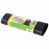 Мешки для мусора 120 л, черные, в рулоне 10 шт., ПНД, 11 мкм, 1020х670 мм, Любаша, 608093 в Уссурийске