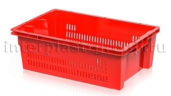 Ящик универсальный для овощей, фруктов и хлеба перфорированный красный в Уссурийске