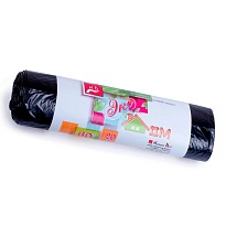 Мешки для мусора 60 л, черные, в рулоне 20 шт., ПНД, 7 мкм, 700х600 мм, Концепция Быта ЭкоДом, 601349 в Уссурийске