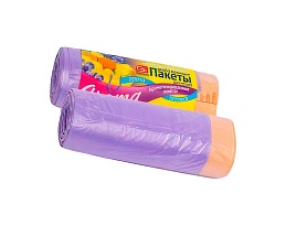 Мешки для мусора 35 л, ароматизированные, Лаванда, сиреневые, в рулоне 10 шт., ПНД, 12 мкм, 560х530 мм, GRIFON Aroma, 101-080 La в Уссурийске