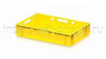 Ящик для мяса и колбасных изделий Е-1 желтый в Уссурийске Ящик для мяса и колбасных изделий Е-1 желтый в Уссурийске