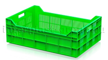 Ящик для овощей, фруктов и ягод перфорированный светло-зеленый в Уссурийске