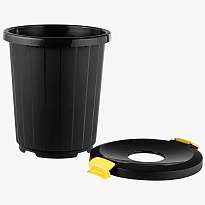 Мусорный бак с крышкой - воронкой на колесах 105 л темно-серый 105 темно-серый в Уссурийске