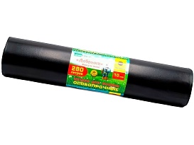 Мешки для мусора 280 л, ароматизированные, черные, в рулоне 10 шт., ПВД 110 мкм, 1400х930 мм, Добрыня, Dob28010black в Уссурийске