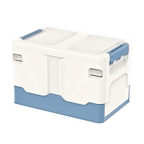 Ящик пластиковый складной белый, дно синее, 370х240х240 мм в Уссурийске