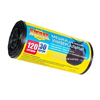 Мешки для мусора 120 л, черные, в рулоне 30 шт., ПНД, 15 мкм, 1100х700 мм, Крепак, 4607075710122 в Уссурийске Мешки для мусора 120 л, черные, в рулоне 30 шт., ПНД, 15 мкм, 1100х700 мм, Крепак, 4607075710122 в Уссурийске