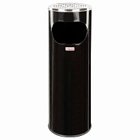 Урна с пепельницей 18 литров, нержавеющая сталь, черная, LAIMA PROFESSIONAL в Уссурийске