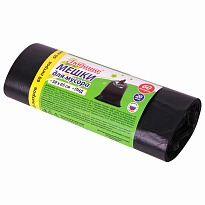 ММешки для мусора 60 л, черные, в рулоне 20 шт., ПНД, 8 мкм, 650х580 мм, Любаша, 608092 в Уссурийске ММешки для мусора 60 л, черные, в рулоне 20 шт., ПНД, 8 мкм, 650х580 мм, Любаша, 608092 в Уссурийске