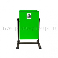Урна уличная металлическая 25 л квадратная зеленая в Уссурийске