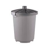 Мусорный бак с крышкой 105 л серый