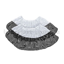 Бахилы бело-черные 1000 шт (500 пар), 48 мкм, двойная подошва, с одной резинкой, Эконом+ в Уссурийске