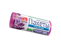 Мешки для мусора 30 л, ароматизированные, Лаванда, сиреневые, в рулоне 20 шт., ПНД, 9 мкм, 560х530 мм, GRIFON Aroma, 101-020 La в Уссурийске